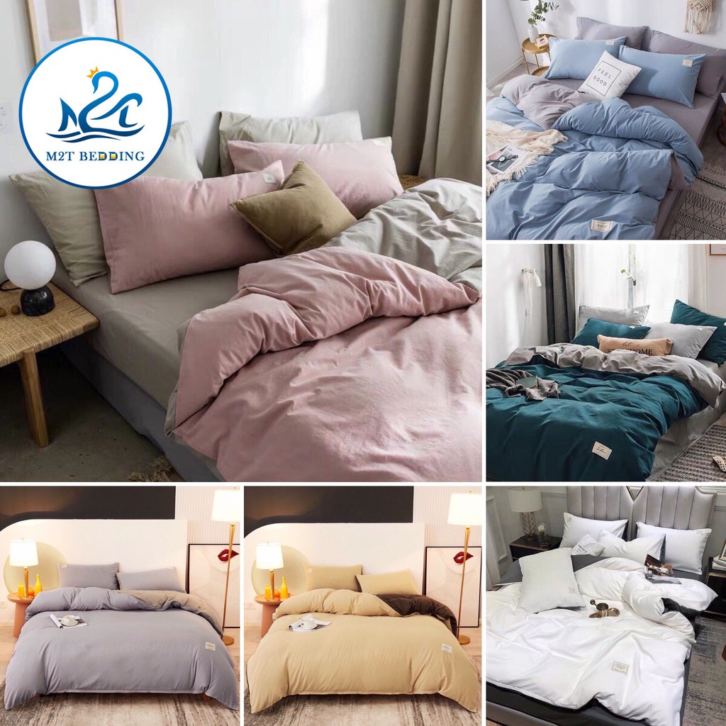Bộ chăn ga gối Cotton Tici M2T bedding chăn ga Hàn Quốc màu sắc lạ mắt miễn phí bo chun drap ga giường